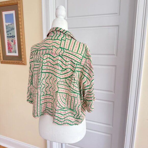 Zara Button Down Crop Shirt - Picture 6 of 7